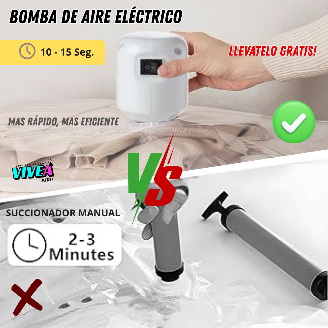 BOLSAS MAGICAS REDUCTORAS + BOMBA ELECTRICA