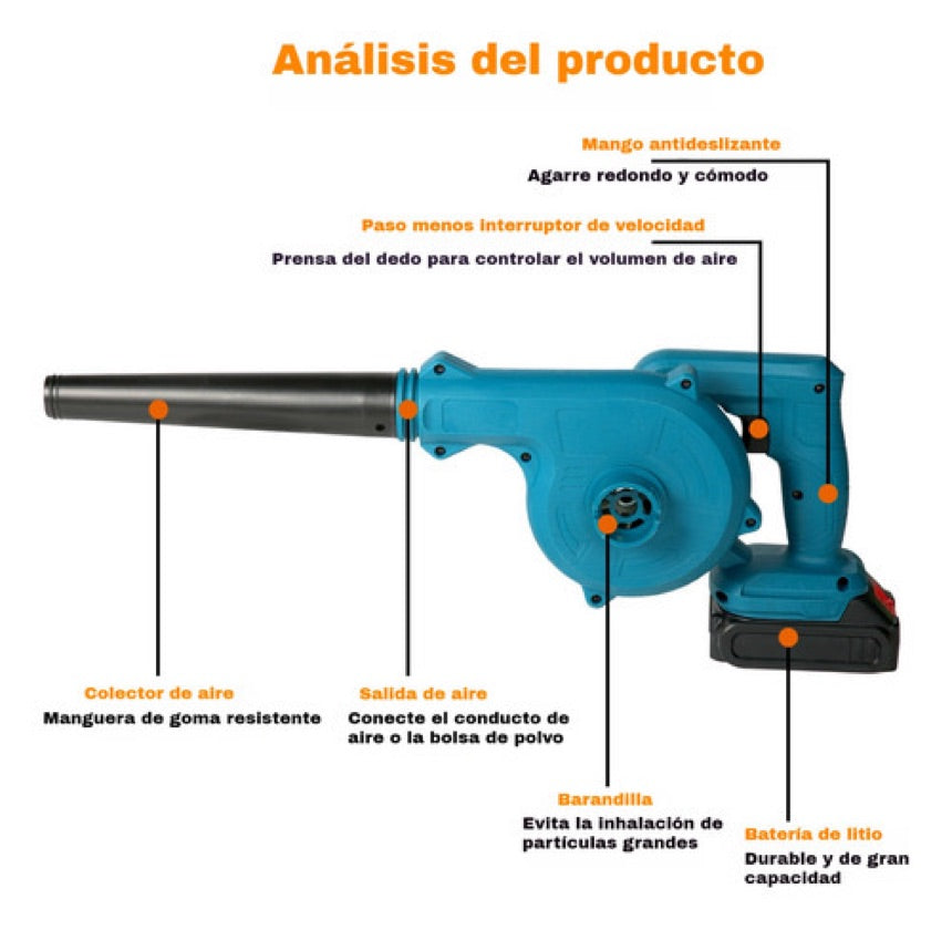 🌪️Sopladora y aspiradora Inalambrica - 2 en 1💫